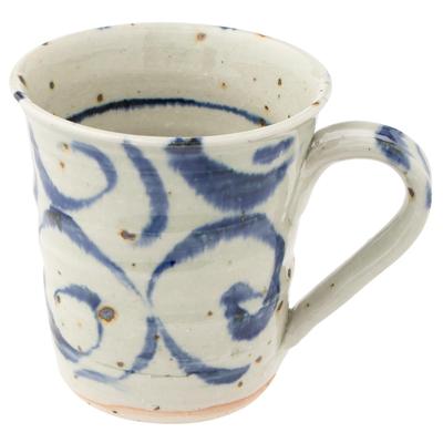 Marui Seito Shigaraki Ware Hechimon Mug, 320ml Capacity, Gosumaru Blue, 3-4462