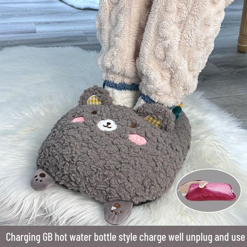Vinteruppvärmd fotvärmardyna för flickor - Uppladdningsbar varmvattenflaska täcke