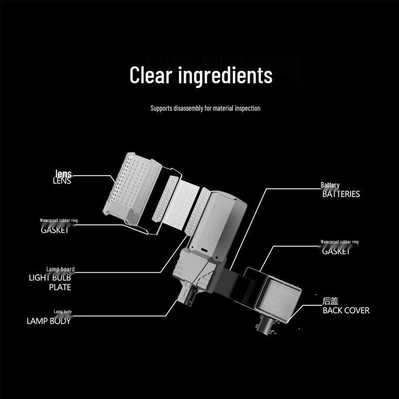 Super Bright Solar Outdoor Waterproof Courtyard Street Light with Large Battery and High Pole for Rural Homes