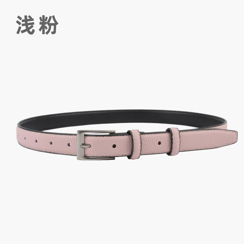 The First Layer Of Cowhide Lychee Pattern Genuine Leather Women'S Belt Retro Belt With Jeans Casual Pants Width 2.3Cm Pin Buckle