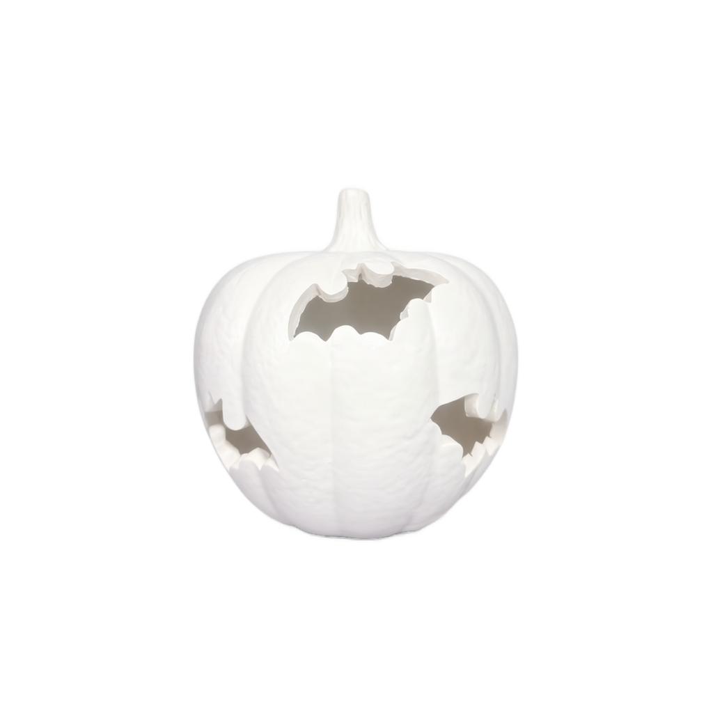Halloween Pumpkin Decor with Cutout Design - Hollowed Out Pumpkin Ornament for Home Party