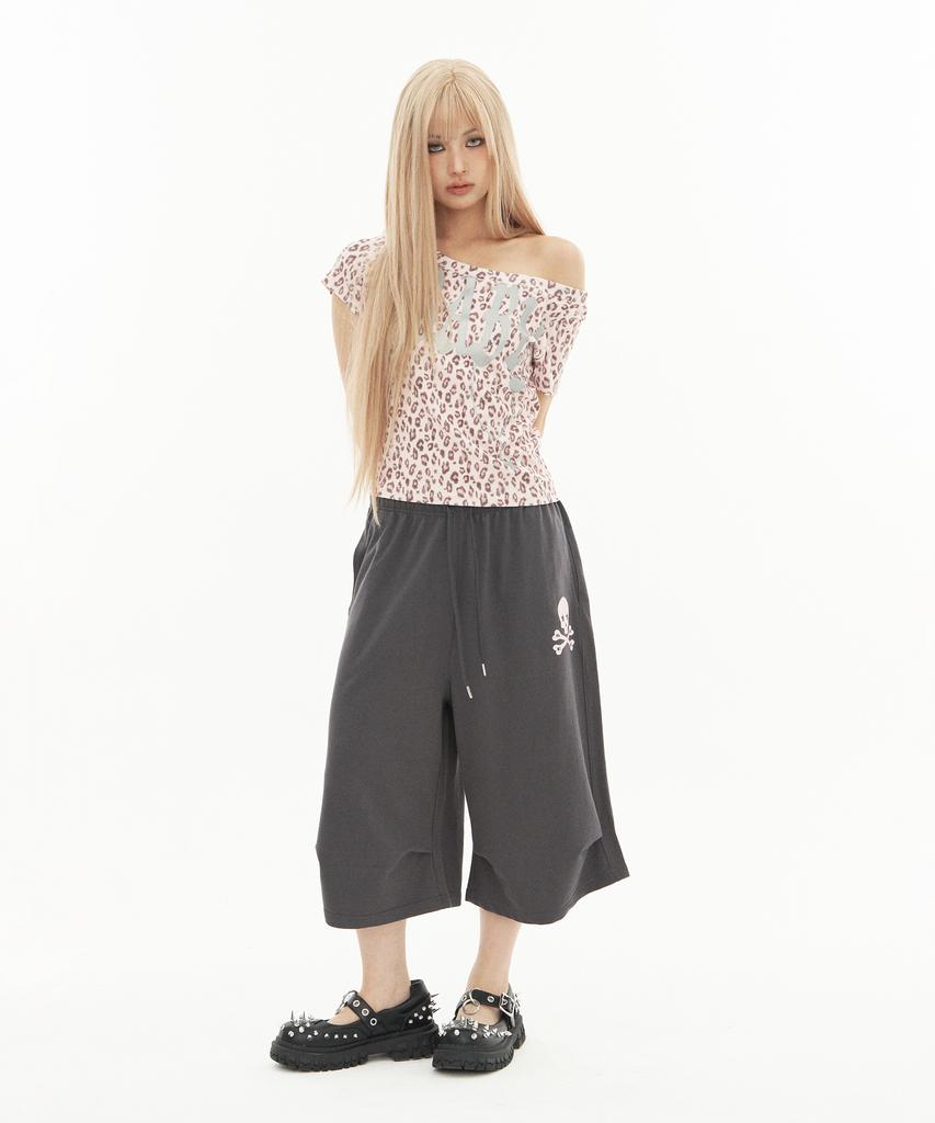 SETUP-EXE Baby Wide Neck Top / Leopard Pink