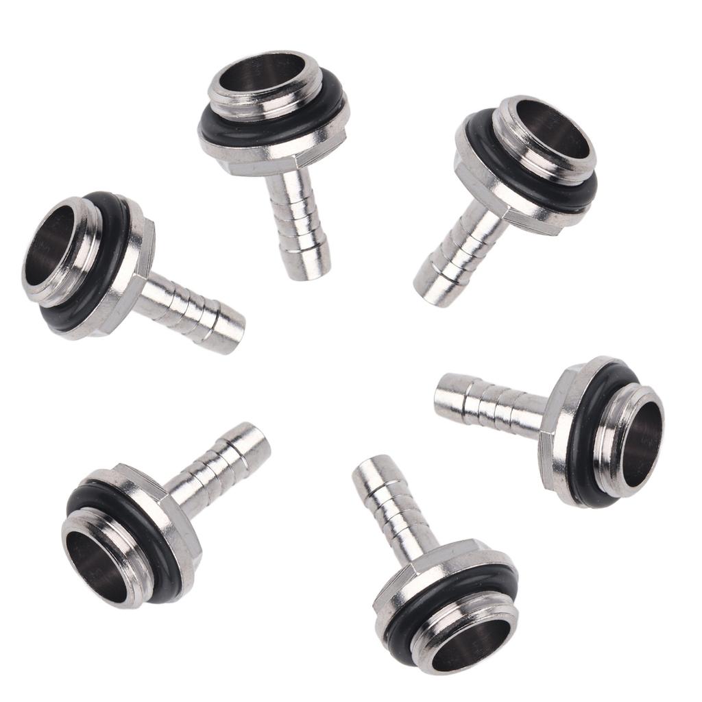 6 PCS PC Water Cooling Two touch Fitting G1 4 Thread Barb Connector for Tube