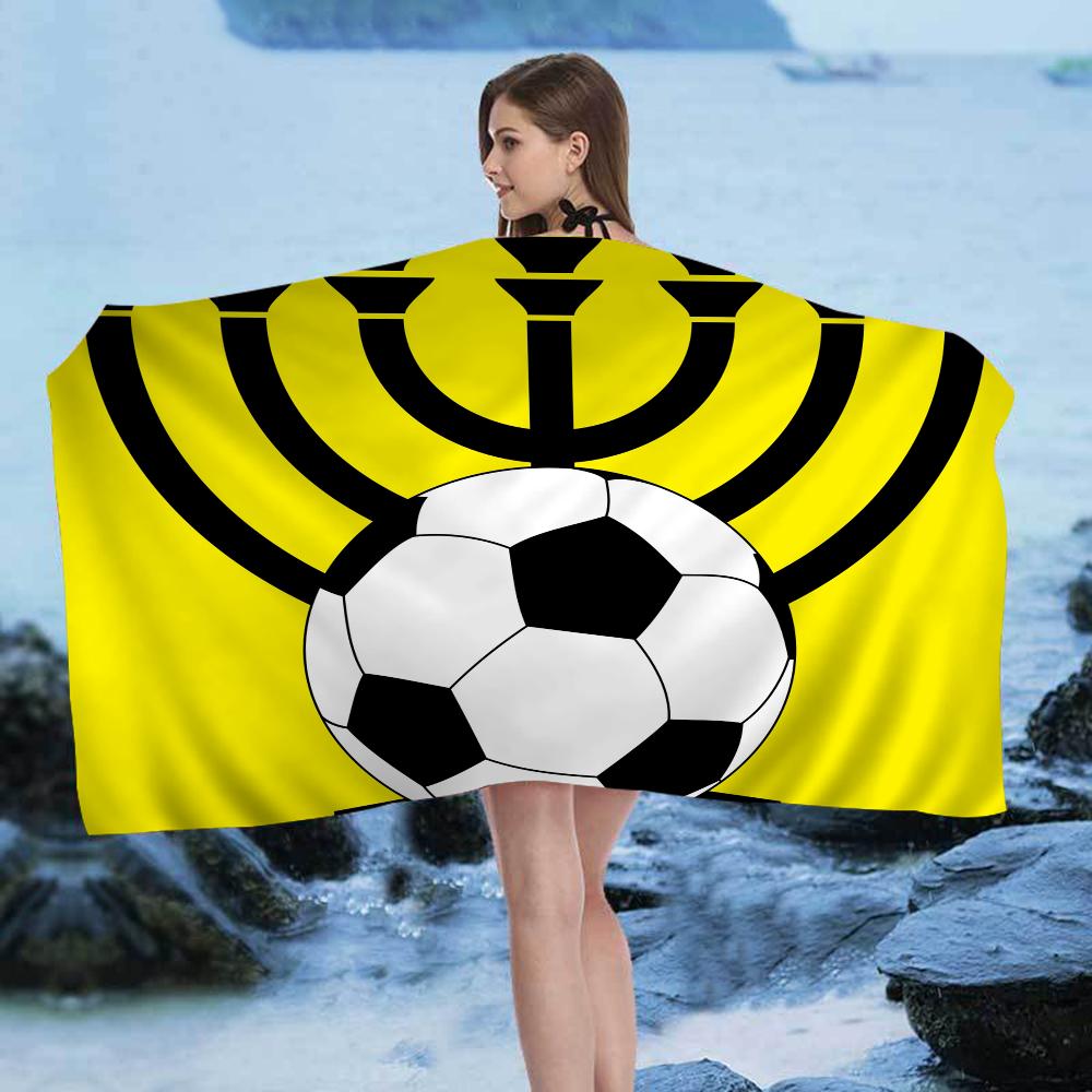 B-Beitar J-Jerusalem F-FC Beach Towel Cartoon Cute Summer Kids Large Bath Towel Microfiber Absorbent for Swimming Travel