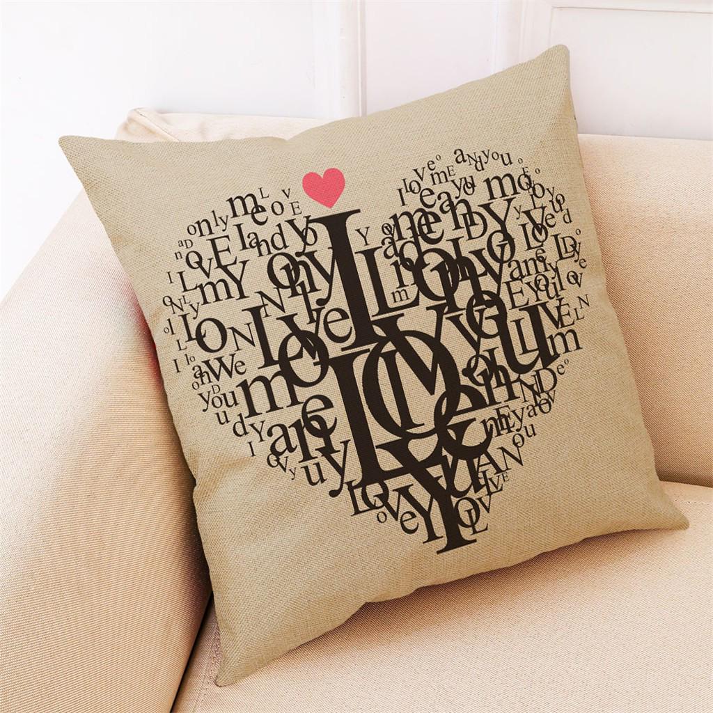 Buy HS Pillow Case Valentine's Day Pattern Sofa Car Throw Cushion Cover