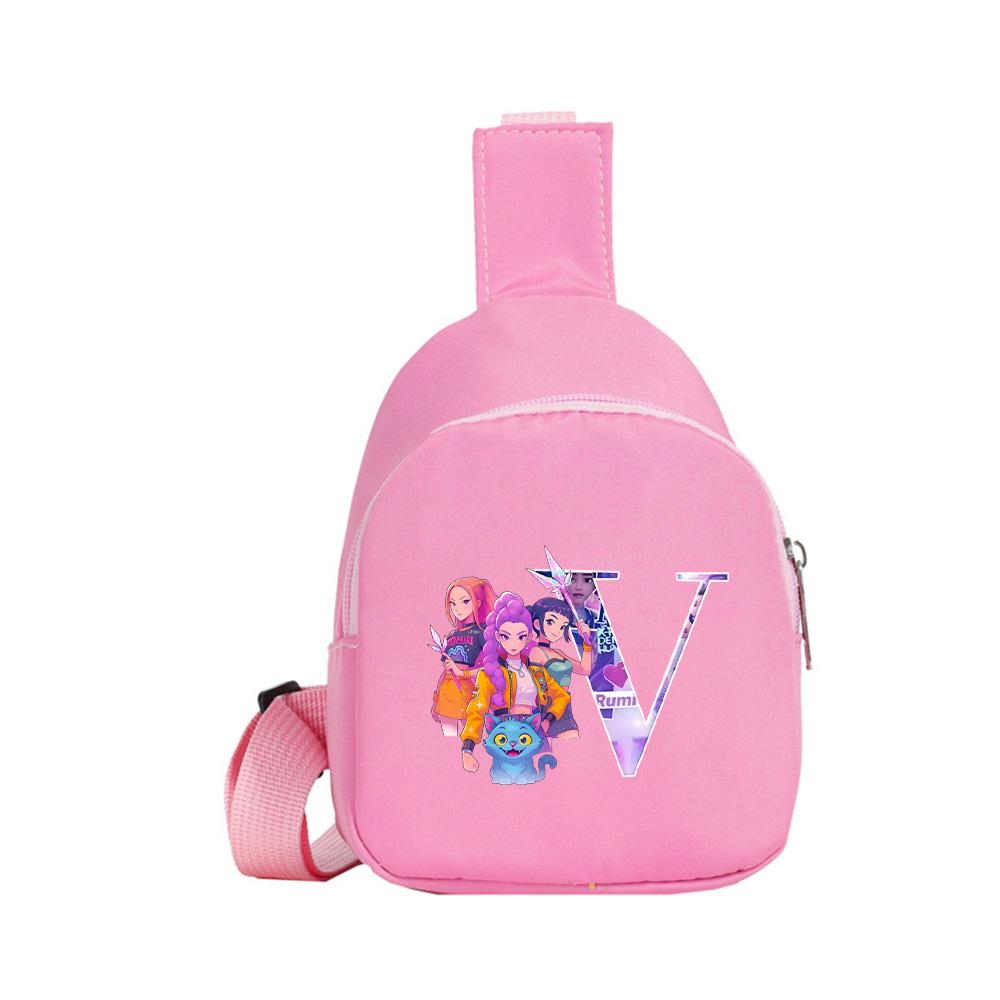 Anime Tegneserie 26 Engelsk Bogstav K-Pop Dæmonjægere Kawaii Brysttaske til Dreng Pige Skuldertaske Studerende Bærbar Crossbody Pung Barn Julegave