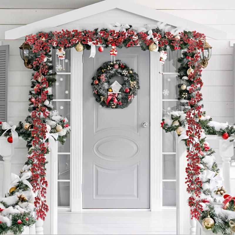 1PC 39.37 Inch Faux Cranberry Wreath - Versatile Fake Holly Vine for Home Decor