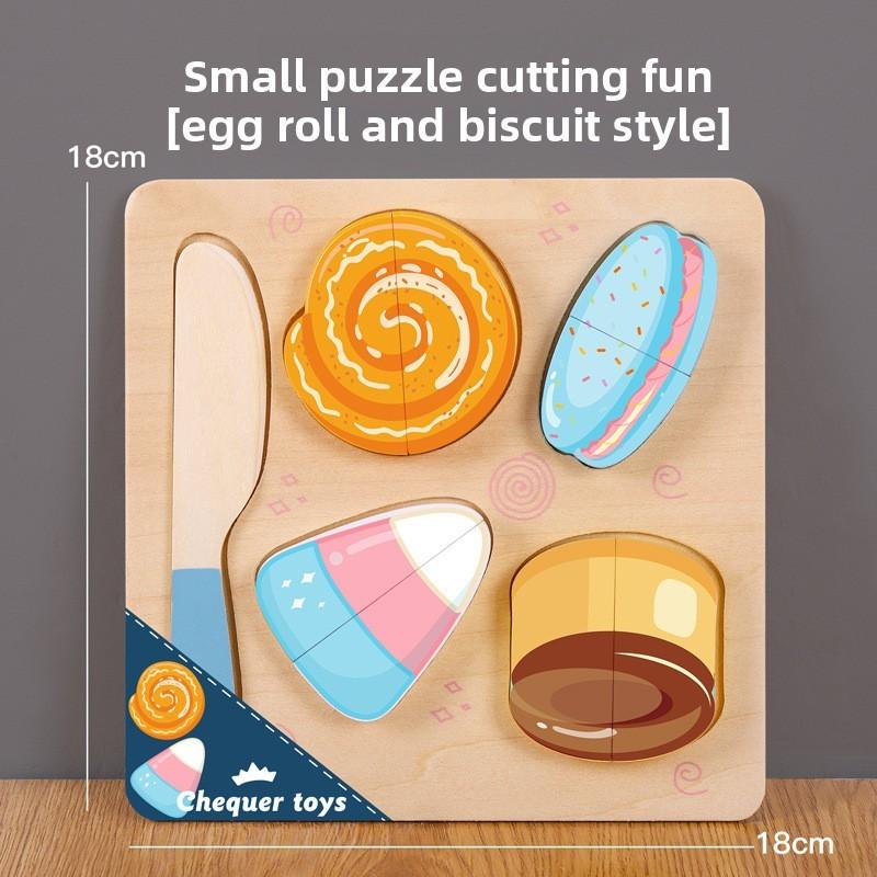 Wooden Cut Fruits And Vegetables Puzzle For Kids Kids Kitchen Play Toy