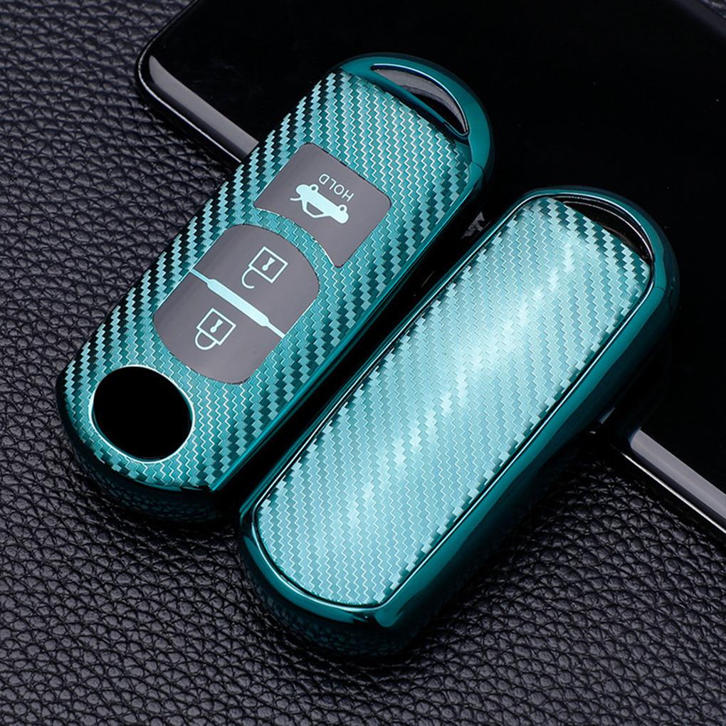 Carbon Fiber Car Key Fob TPU Solid Color Flexible 1:1 Shockproof Stylish Sweatproof Shell Protector Accessories