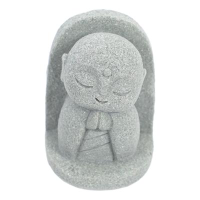 Winzige Jizo-Statue im traditionellen japanischen Stil Meditierender Buddha für ruhige Räume Garten Terrasse Aquarium Dekorativer Stein Kunst