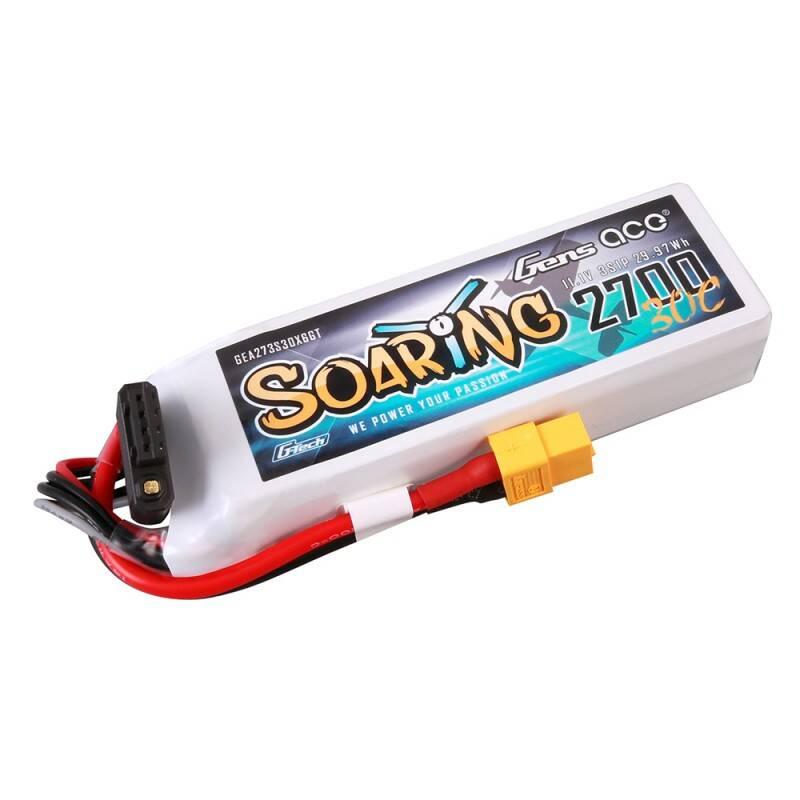 Gens ace &Tattu G-Tech Soaring 2700mAh 11.1V 30C 3S1P LiPo Battery