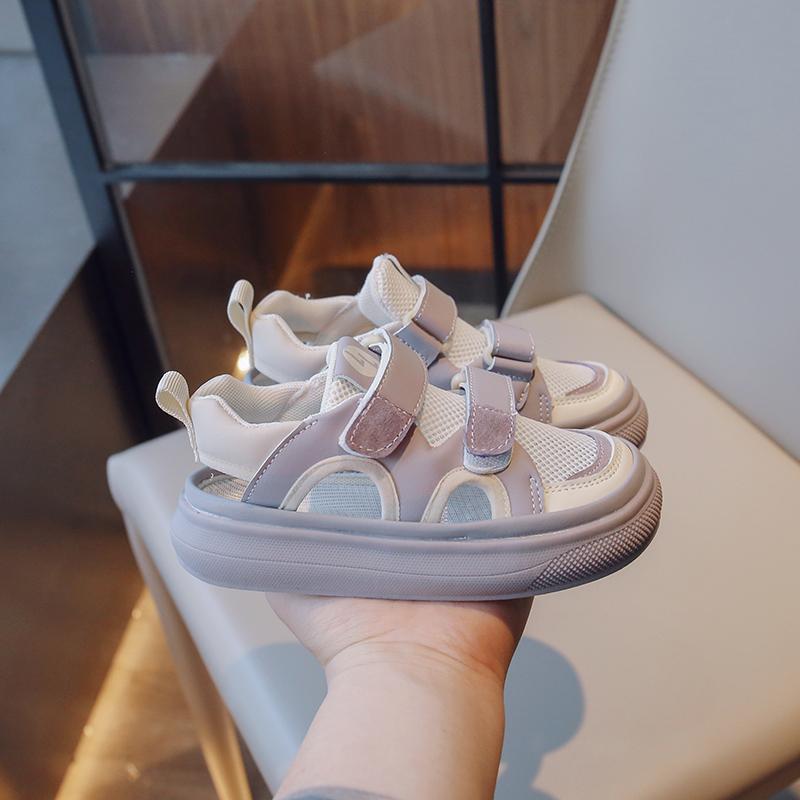 Children Sport Sandals Kids Hollow Toes Capped Shoes Air Mesh Toddler Girls Summer Casual  Beach Shoes Comfortable Breathable