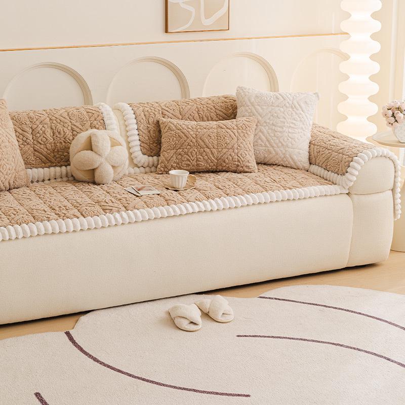 Gruba Pluszowa Poduszka na Sofę z Shu Velvet z Pokrowcem Antypoślizgowym na Jesień i Zimę