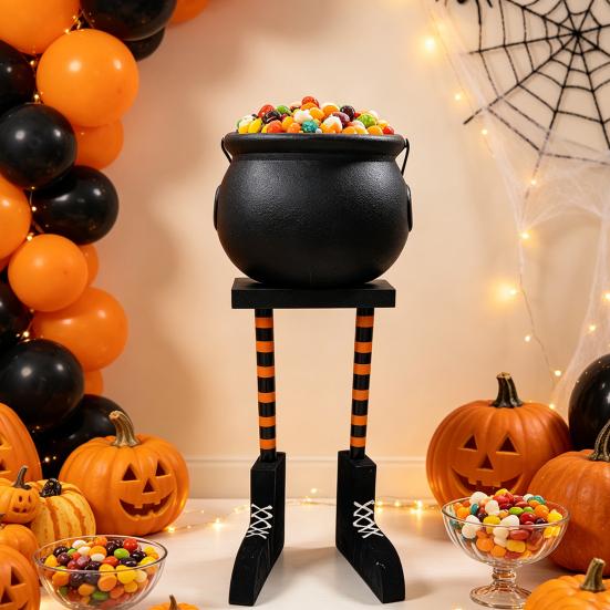 Festival-Feierbedarf Halloween Kessel Süßigkeitenschale, 20 Zoll Hexenbein Schüssel Eimer, Festliche Feiertagsdekorationen für Büro Kunststoff Groß