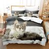 Cute Cat Duvet Cover 3D Animal Comfortable Duvet Quilt Cover Pillowcase Bedding Set Children Bedroom Decoration Home Textile