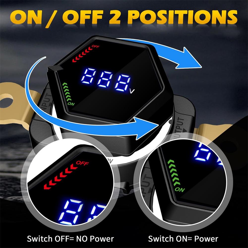 

Battery Disconnect Switch - Top Post Type - DC 5-60V With Voltmeter Master Isolator
