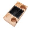 Wooden Coffee Tamper Holder Stand Tamping Station with Knock Box Grounds Container Birch