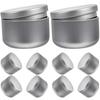 10Pcs Tea Tins for Loose Tea Storage Airtight Tinplate Canisters Coffee Powder Spice Jar Round Food Container Travel Friendly
