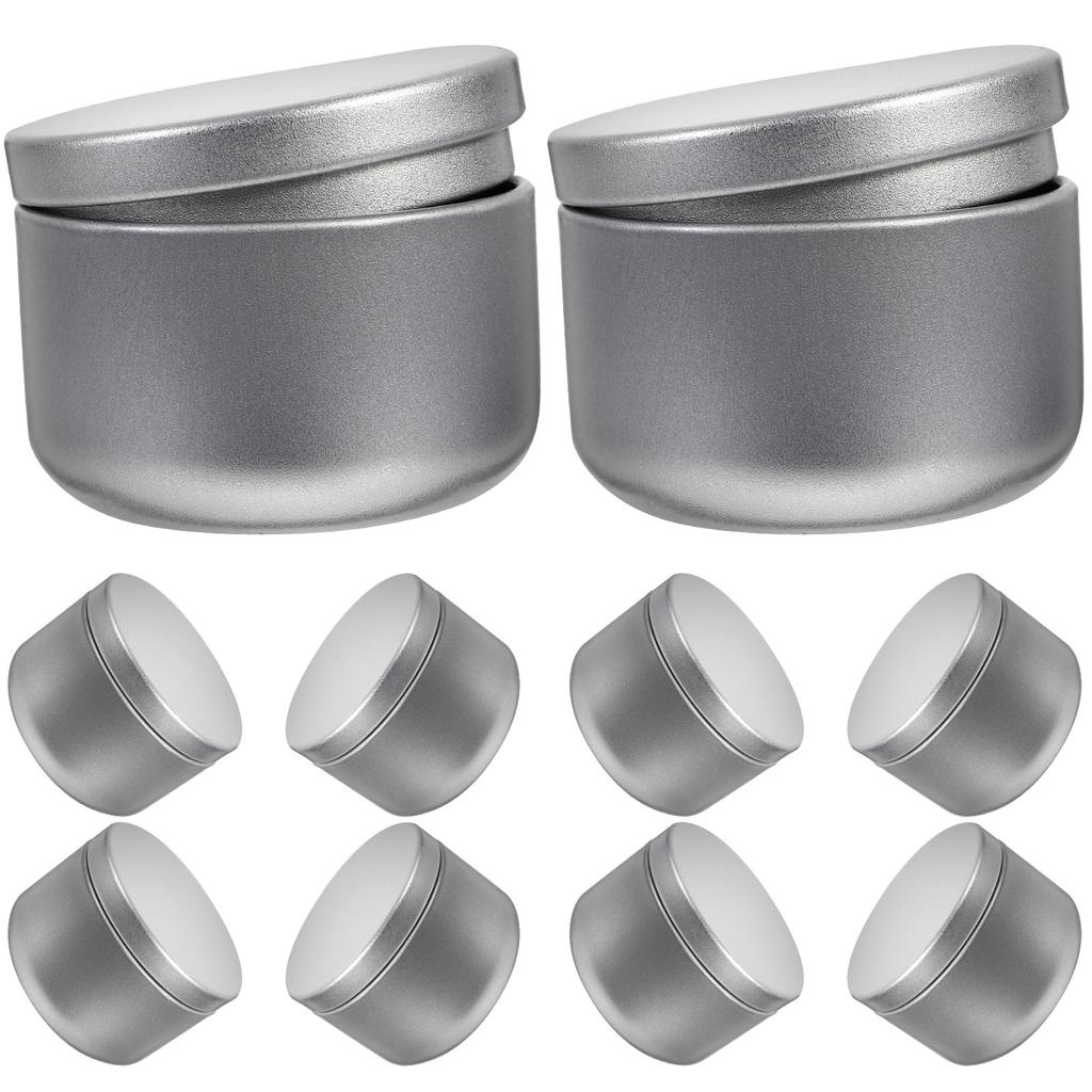 10Pcs Tea Tins for Loose Tea Storage Airtight Tinplate Canisters Coffee Powder Spice Jar Round Food Container Travel Friendly