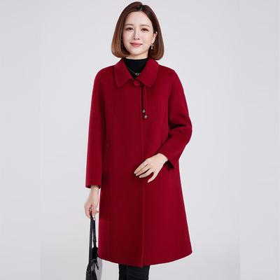 Fengmao Women's 100% Wool Mid-Length Double-Faced Coat