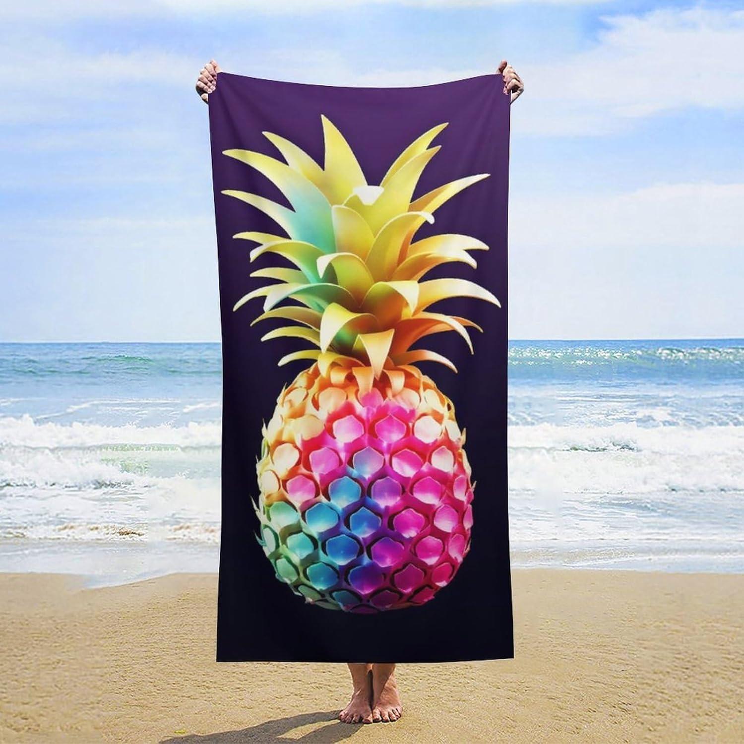 

Pineapple arts Beach Towel for family friends Gifts Towel Quick-Dry Beach Towel For Bath Yoga Tourism Beach GYM Camping Swimming W40*H60(CM)