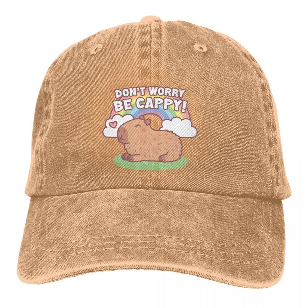 Rainbow Don't Worry Be Cappy Baseball Cap Men Hats Women Visor Protection Snapback Capybara Animal Caps