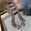 Fashion Personality Trendy Flash Full Diamond Tassel Necklace Bracelet Set Women'S Fashion Versatile