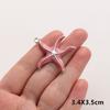 2pcs Marine Animals Pink/Hot Pink Enamel Charm Shell Jellyfish Starfish Conch Stainless Steel Pendant Charms For Jewelry Making