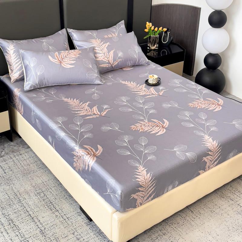 Saltea nouă imprimată din mătase de gheață, covoraș din mătase de gheață, husă protectoare de saltea antiderapantă, covoraș moale pentru aer condiționat de vară, saltea