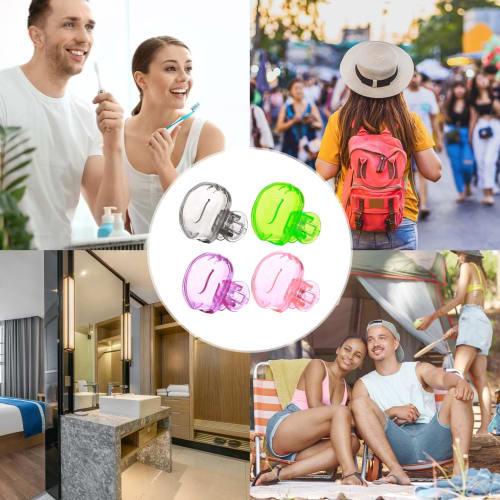 Dental Travel Case - Oral Care Cover, Brush Head Case | Toothbrush Head Protector Cover, Cap Case, Toothpaste Clip Cover, Portable Cap Case, 4-Pack, C