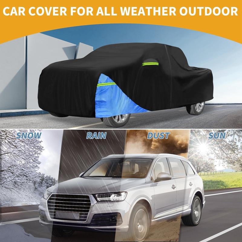 Motoforti Waterproof Car Cover Car Outdoor Full Car Cover for GMC Sierra 210DBlack Blue with Door Zipper All Weather