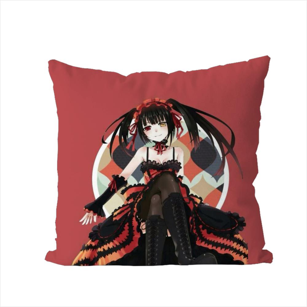 Tokisaki Kurumi Pillow Case For Car Sofa Decorative Home Doublesided Print Plush Square Throw Pillow Cushion Cover