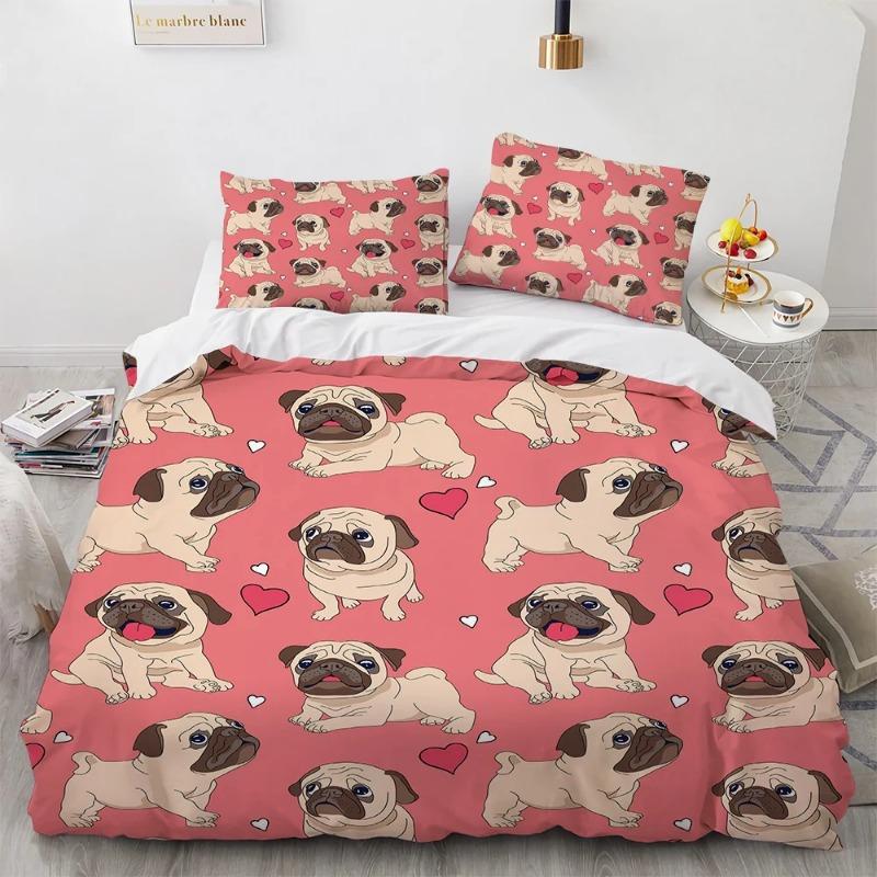 Cartoon Animal Spotted Dog Comforter Cover Set Single Bulldog Bones Footprints Duvet Cover Sets Kids,Home Textile Sausage Dog