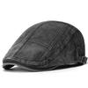 Washed Cotton Vintage Forward Cap Spliced Beret Hat Casual