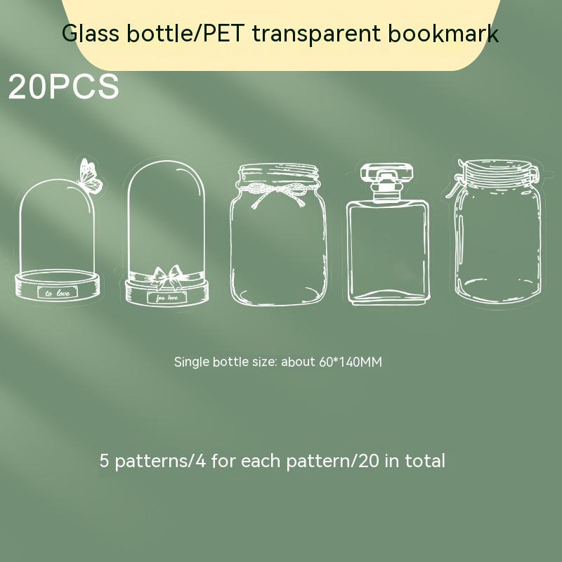 60/20 Pcs DIY Handmade Creative Bookmarks Glassware Stickers Plant Specimen Collection Cards Transparent Dried Flower Bookmarks