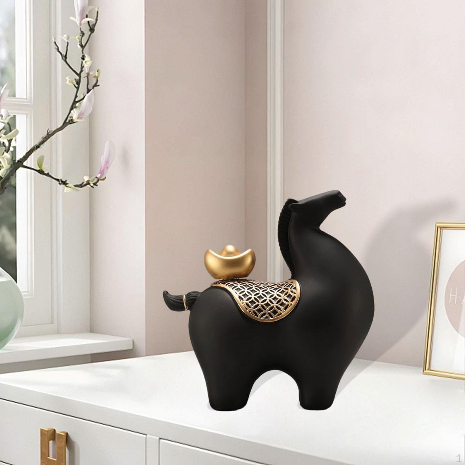 

Фигурка лошади, Современная скульптура, Украшение в виде фигурки животного, Изготовлено из смолы с изящным дизайном для Black Raise Head