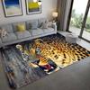 Fashion Leopard Pattern Carpet On The Floor 3d Animal Printed Big Carpet Living Room Soft Sponge Bathroom Mat Absorb Anti -Slip 