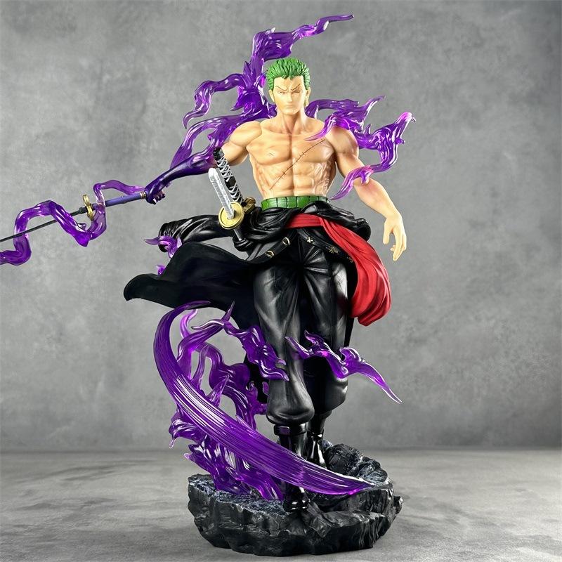 33cm One Piece Roronoa Zoro Enma Sword Wielding Standing Pose Anime Figure Statue Desktop Decoration Gift 33cm