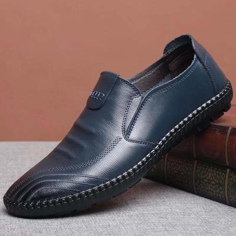 Soft Leather Men's Summer Soft Sole Middle and Young Casual Leather Shoes