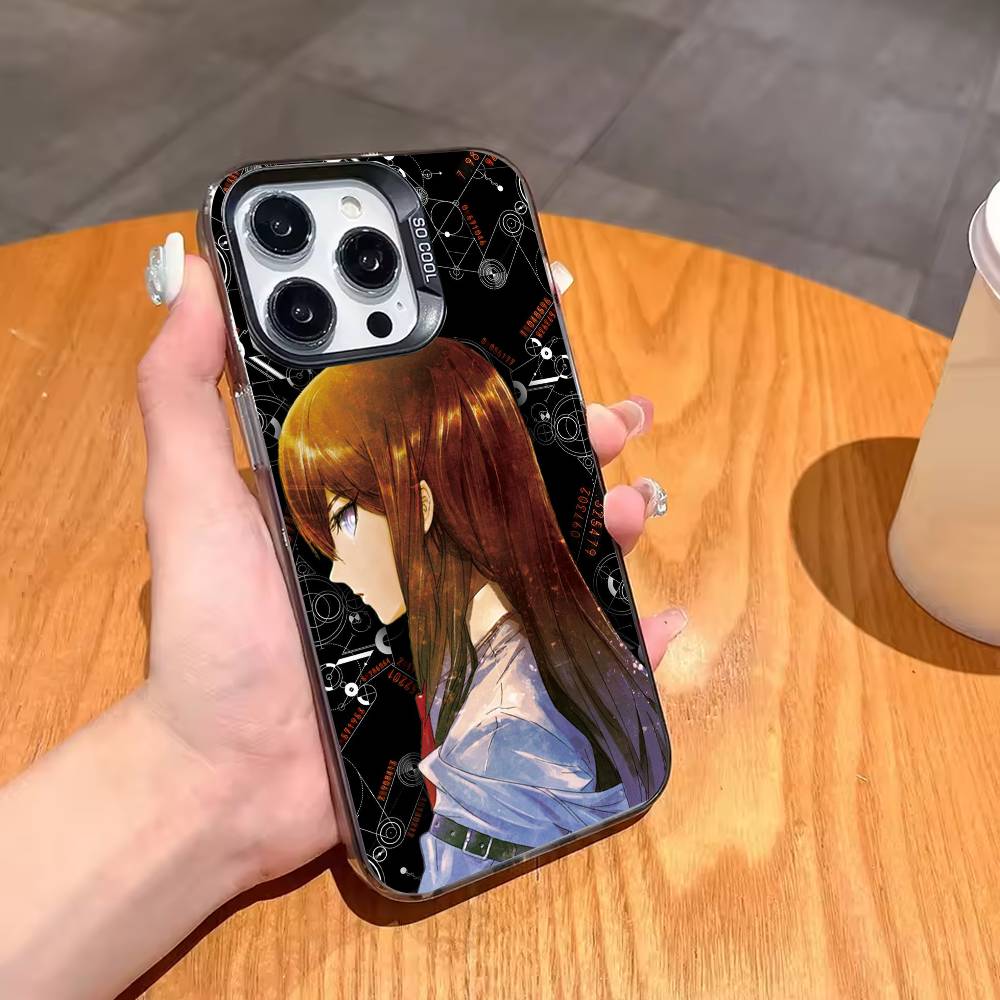 K-Kurisu M-STEINS GATE Makise-KM Чохол для телефону Для iPhone 17,16,15,14,13,12,11 Plus,Pro Max,XS,Кольоровий Позолочений Внутрішній Чохол