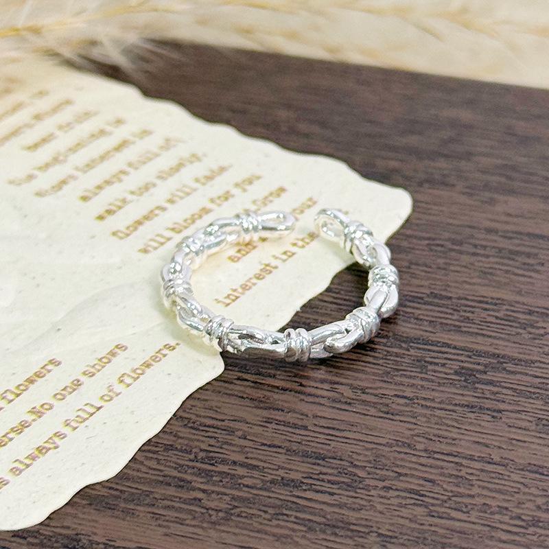 Light Luxury Zircon Small Diamond Open Thin Ring Women'S Simple Niche Design Sense Cold Wind Girlfriend Index Finger Ring