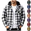 Herren Casual Langarm Karopulli Jacke mit Kapuze und Taschen für den täglichen Gebrauch