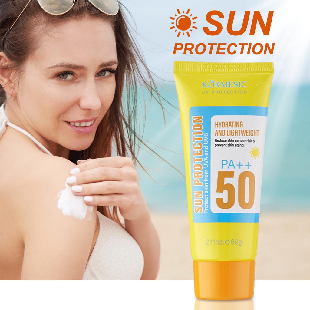 Feuchtigkeitsspendende Sonnencreme UV-schützend Erfrischend Nicht fettend Wasserfest Schweißfest für Gesicht Körper