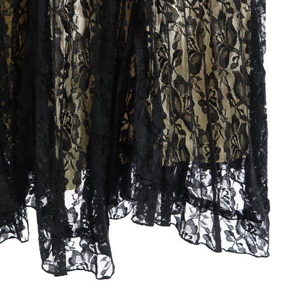 unused GRAND TABLE Floral race Cami one piece M Black Back zip Women Used