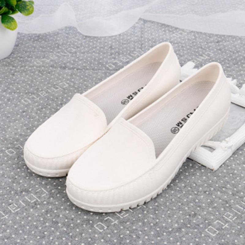 Rain Shoes Female Nurse Shoes Doudou Shoes Non-slip Pregnant Women Work Shoes Low-top Autumn and Winter Waterproof Shoes Low Heel