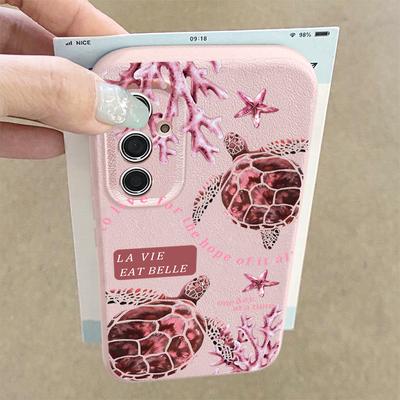 Colorful Ocean Park Phone Case For Samsung A57 A37 A17 A56 A36 A16 A55 A35 A15 A54 5G S21 FE S22 S23 S24 Plus S25 S26 Ultra Leather Texture Cover