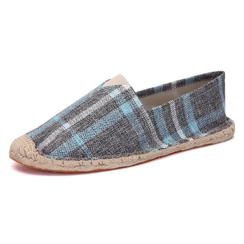 Summer Canvas Slip-On Espadrilles with Linen Sole - Casual Solid Color Hemp Rope Fisherman Shoes