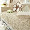 Plush Sofa Cover Winter Thicken Warm Sofa Towel Cushions Super Soft Non-Slip Living Room Sofa Backrest Armrest Towels