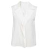 Mall 1116 Spring and Autumn New Textured Commuter V-Neck Lotus Leaf Edge Mulberry Silk Sleeveless Shirt