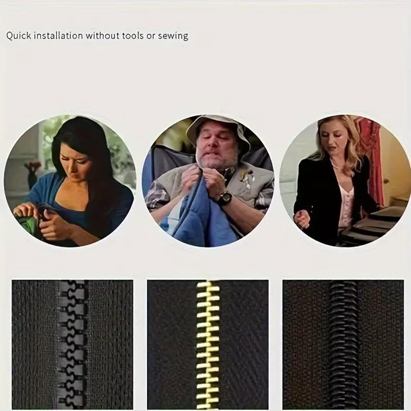 5pcs Zipper Repair Kit - Detachable Zipper Pulls for Bags, Coats, Clothes, Shoes, No Tools Needed, Replacement Zipper Heads